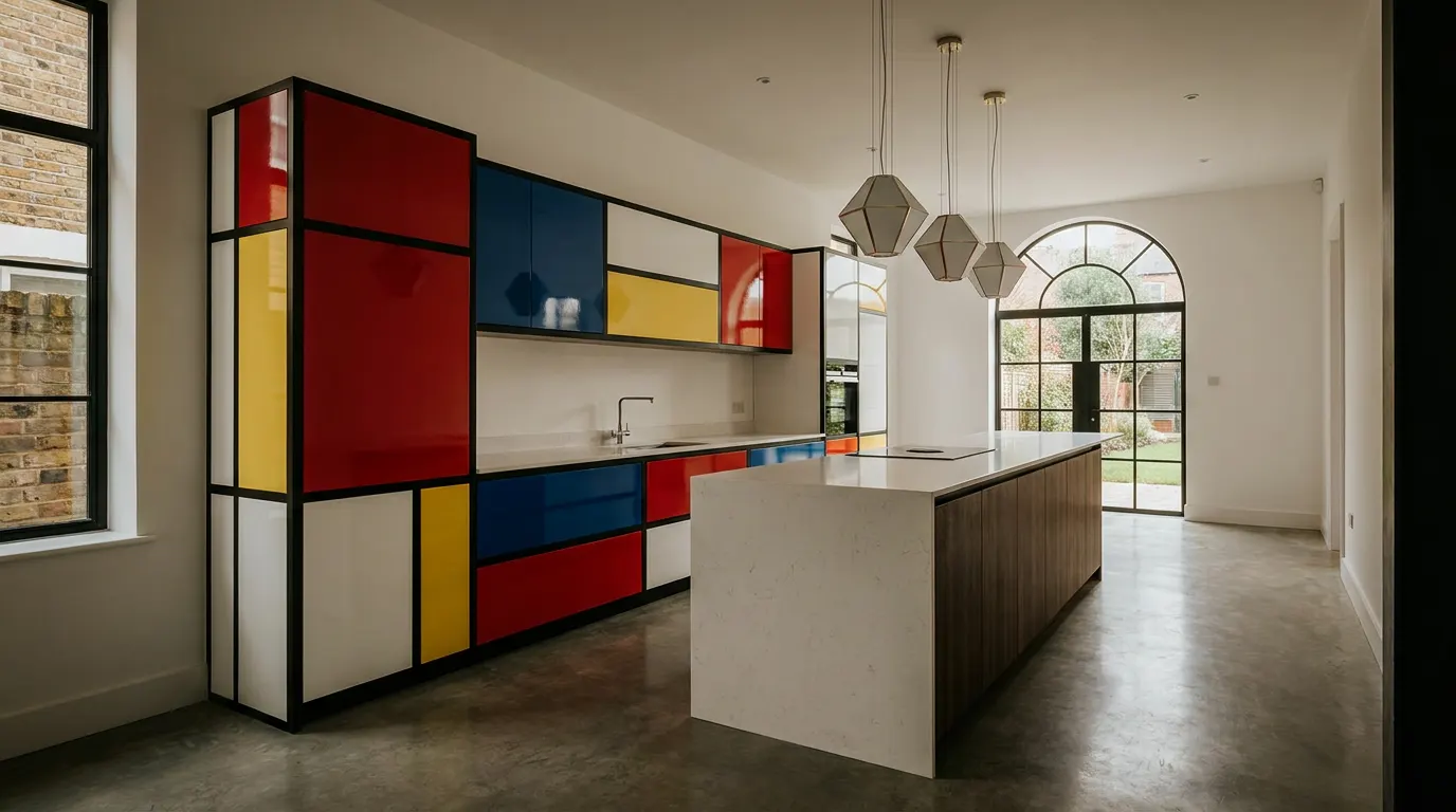 Mondrian-style kitchen