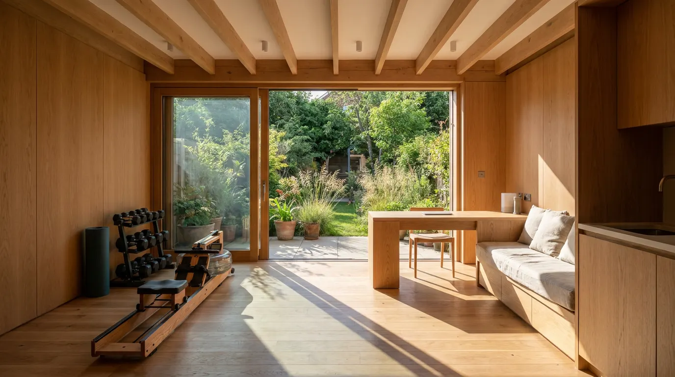 The garden studio flat and gymnasium